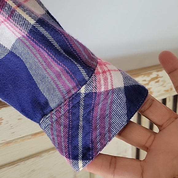 Rails blue flannel long sleeve shirt size women's size small - Picture 8 of 15